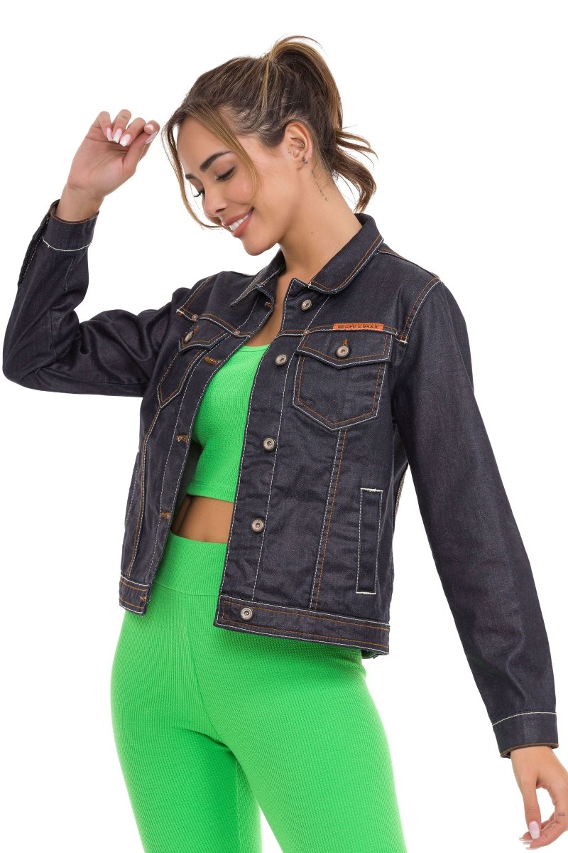 WJ207 Women's denim jacket with stylish, eye-catching elements