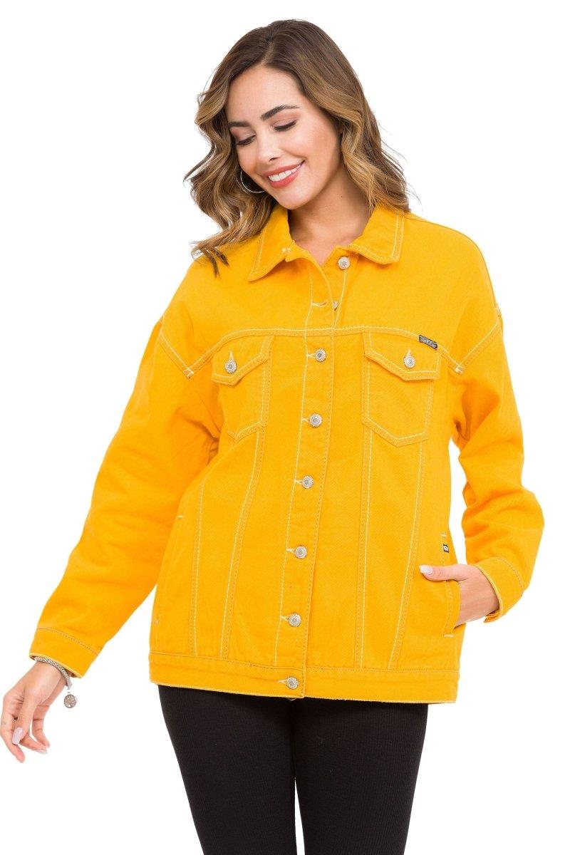 WJ211 Women's denim jacket with stylish, eye-catching elements