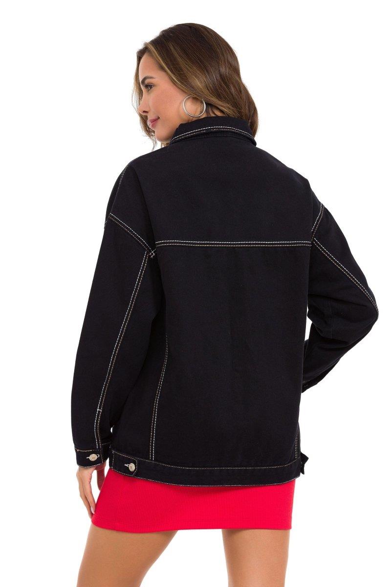 WJ211 Women's denim jacket with stylish, eye-catching elements