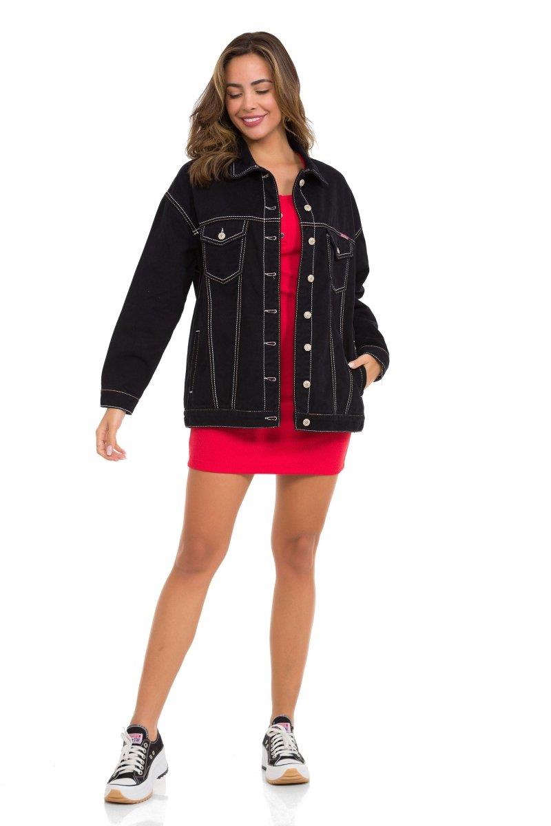 WJ211 Women's denim jacket with stylish, eye-catching elements