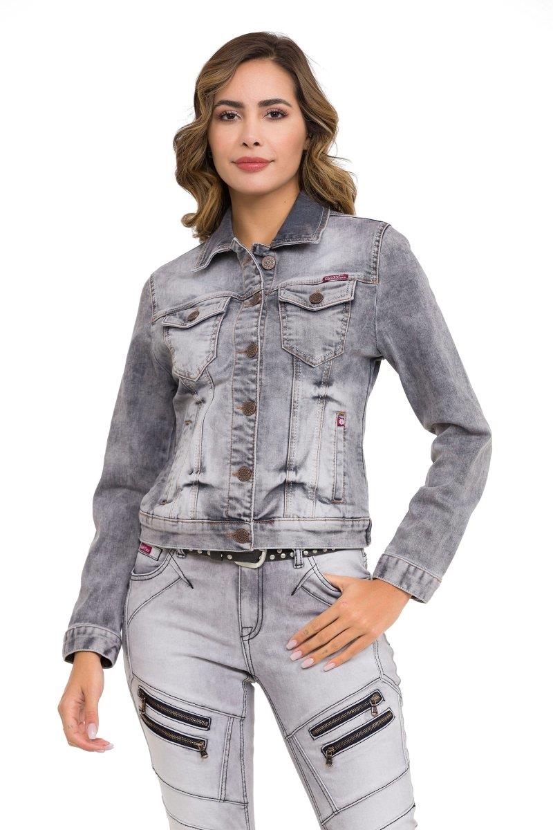 WJ212 Women's denim jacket with stylish, eye-catching elements