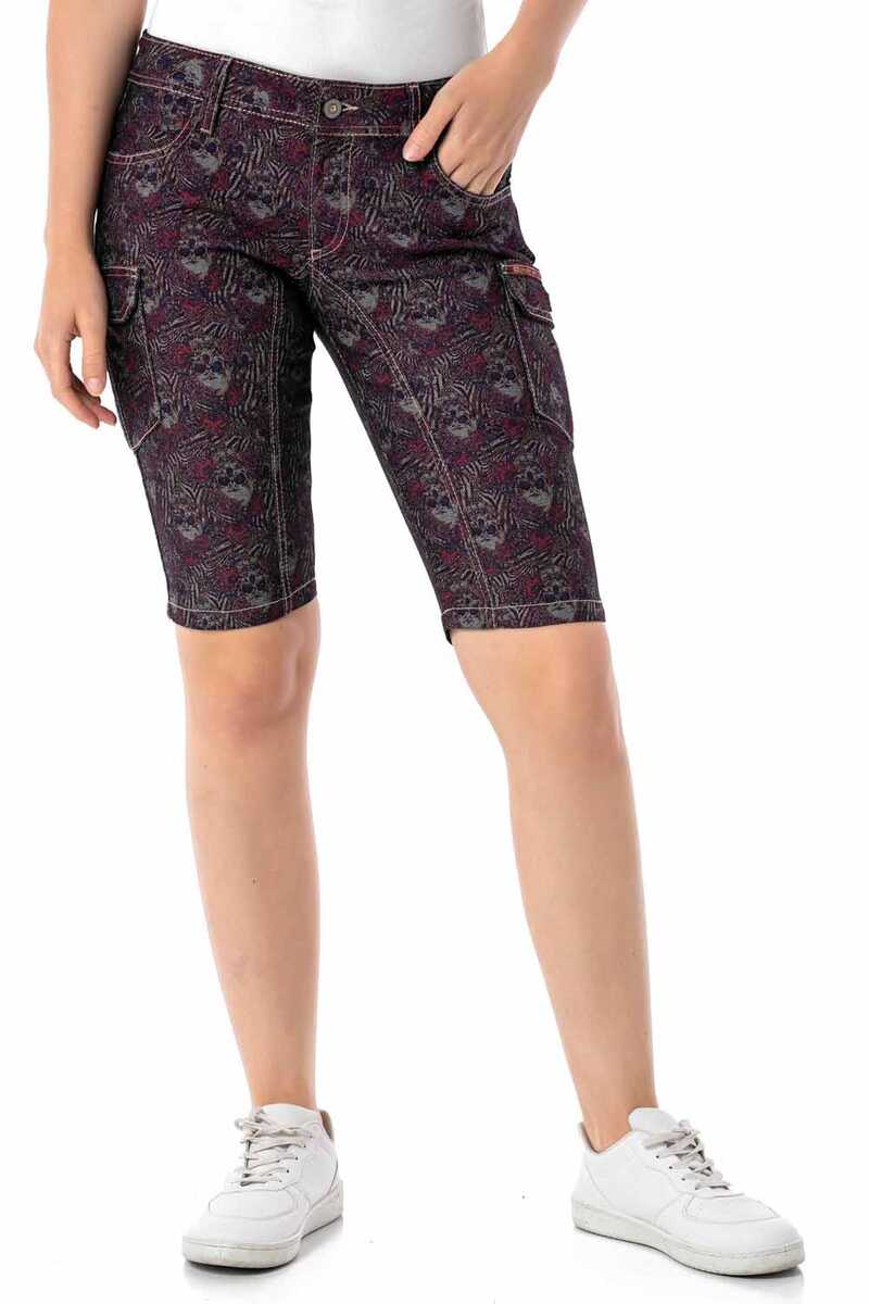 WK180 Women's Capri Shorts with trendy all-over pattern
