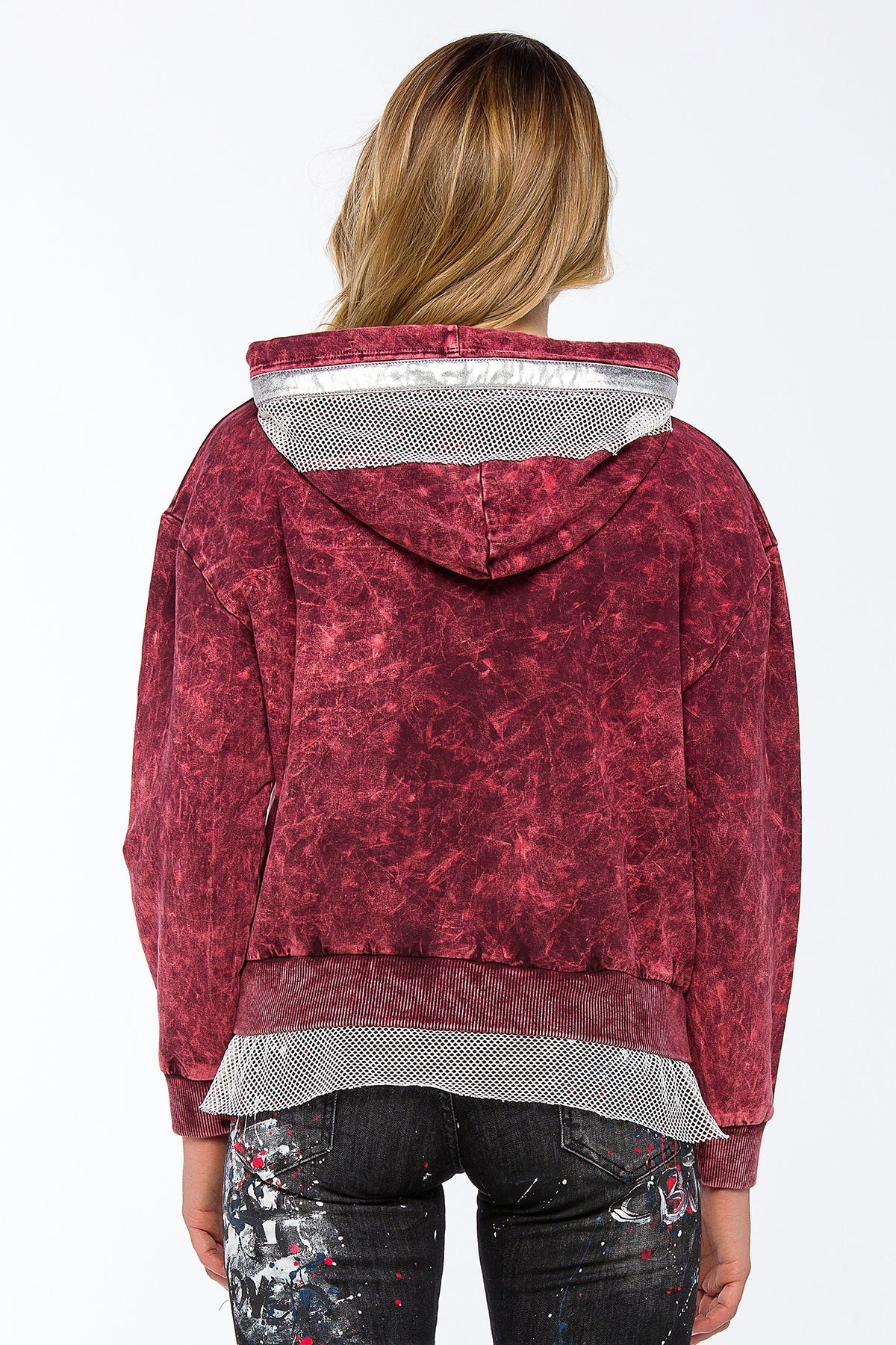 WL207 Women's hooded sweatshirt in a sporty college look