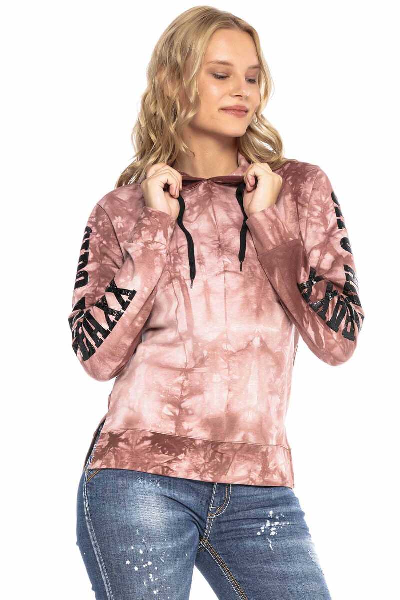 WL255 Women's hooded sweatshirt with stylish batik pattern