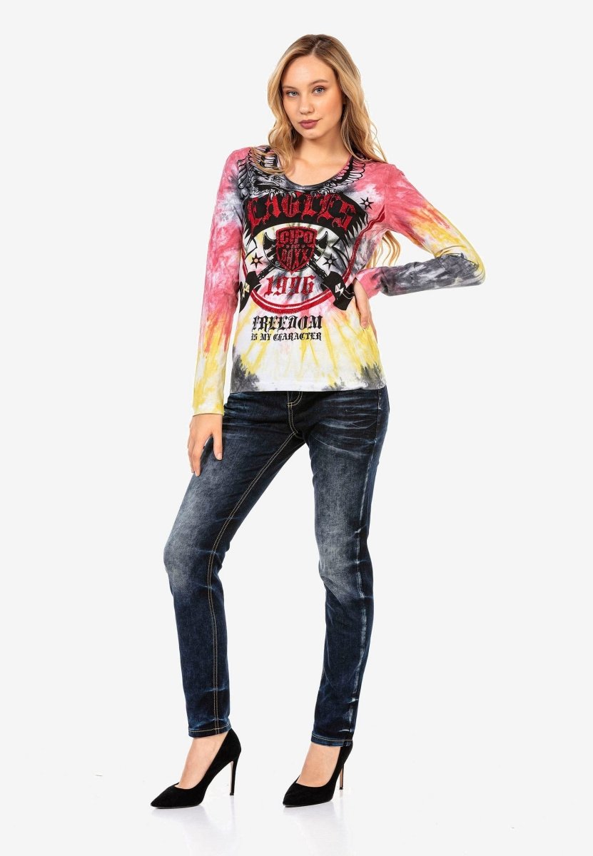 WL291 women's long-sleeved shirt with cool brand print
