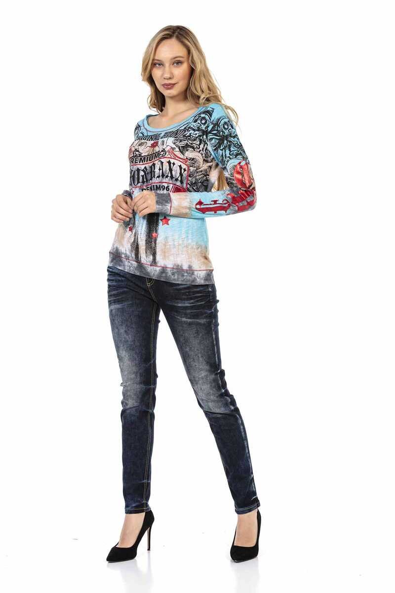 WL295 women's long-sleeved shirt with cool brand print
