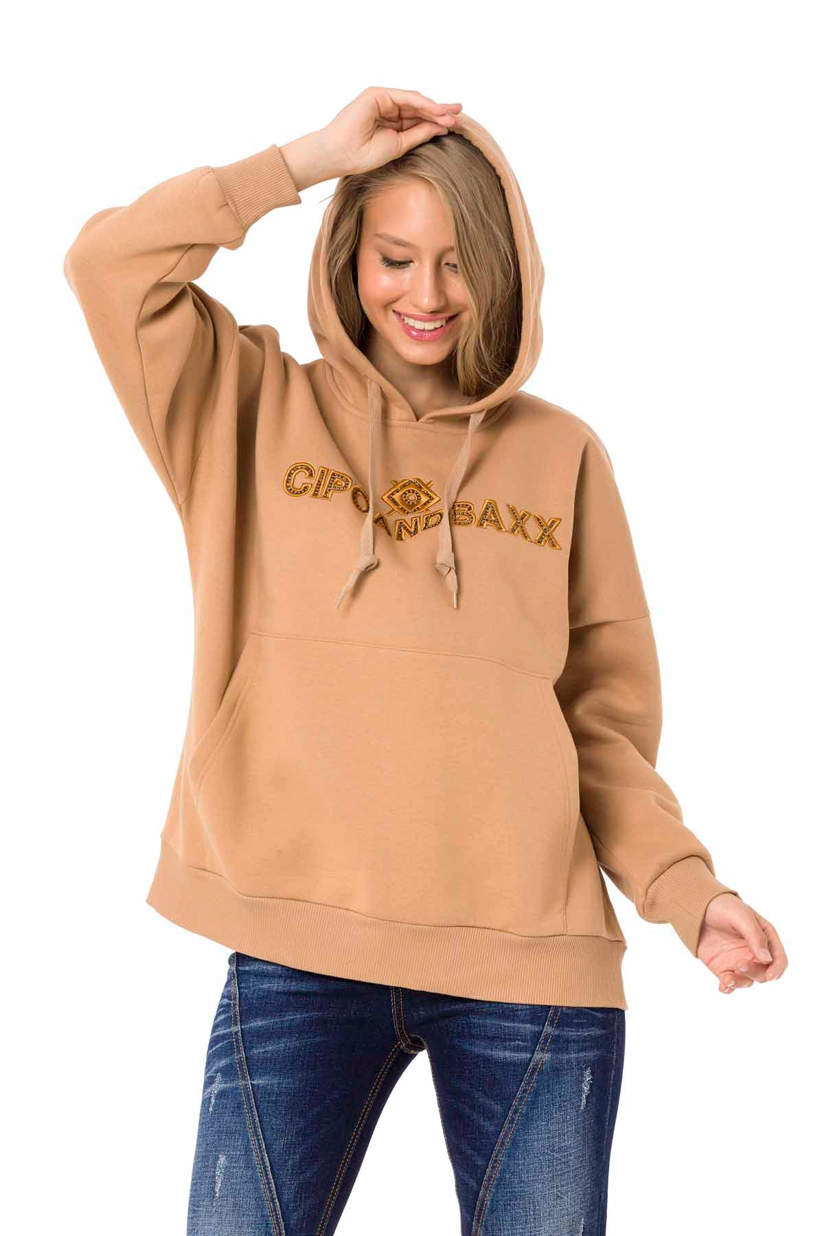WL334 Women's hooded sweatshirt with trendy brand embroidery