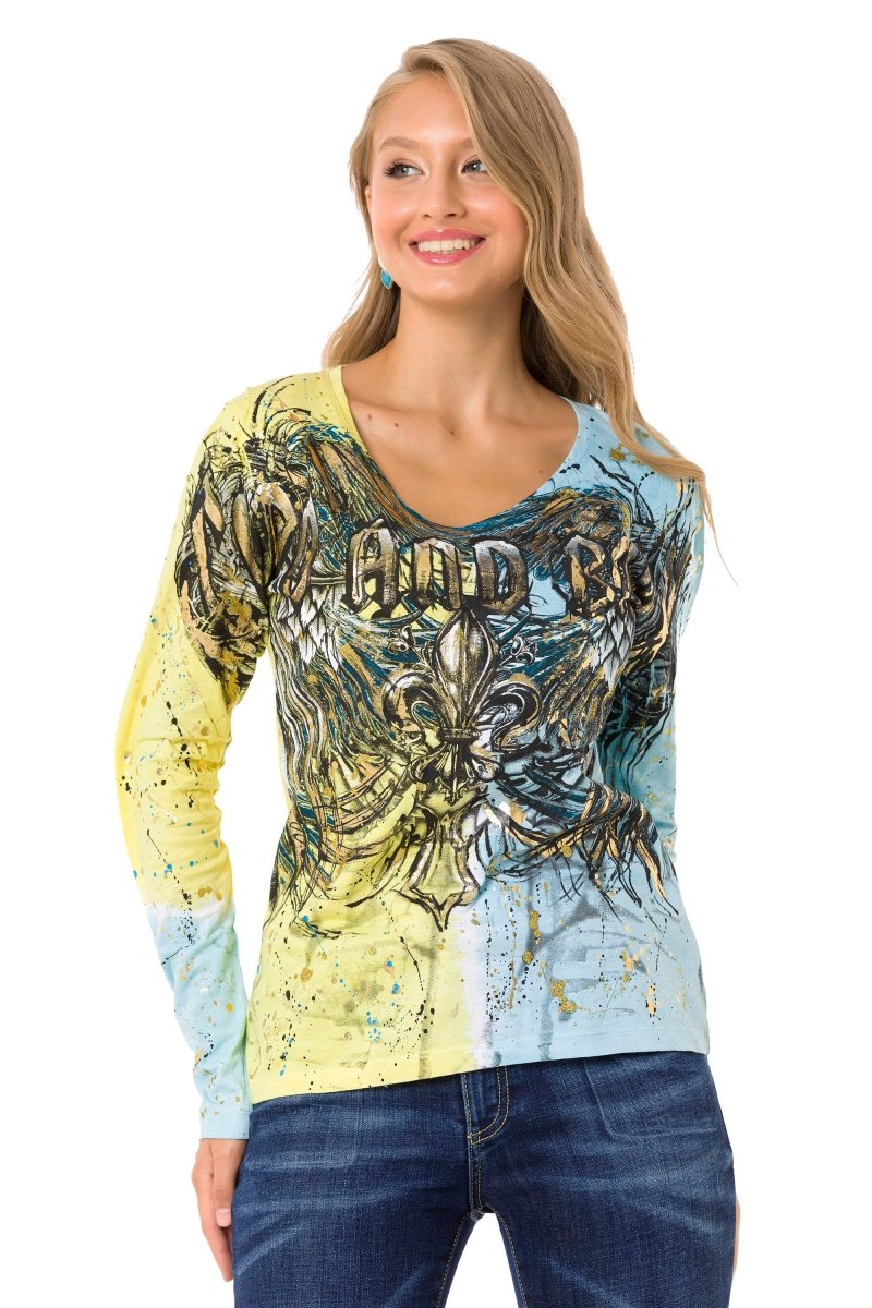 WL335 women's long-sleeved shirt with cool brand print