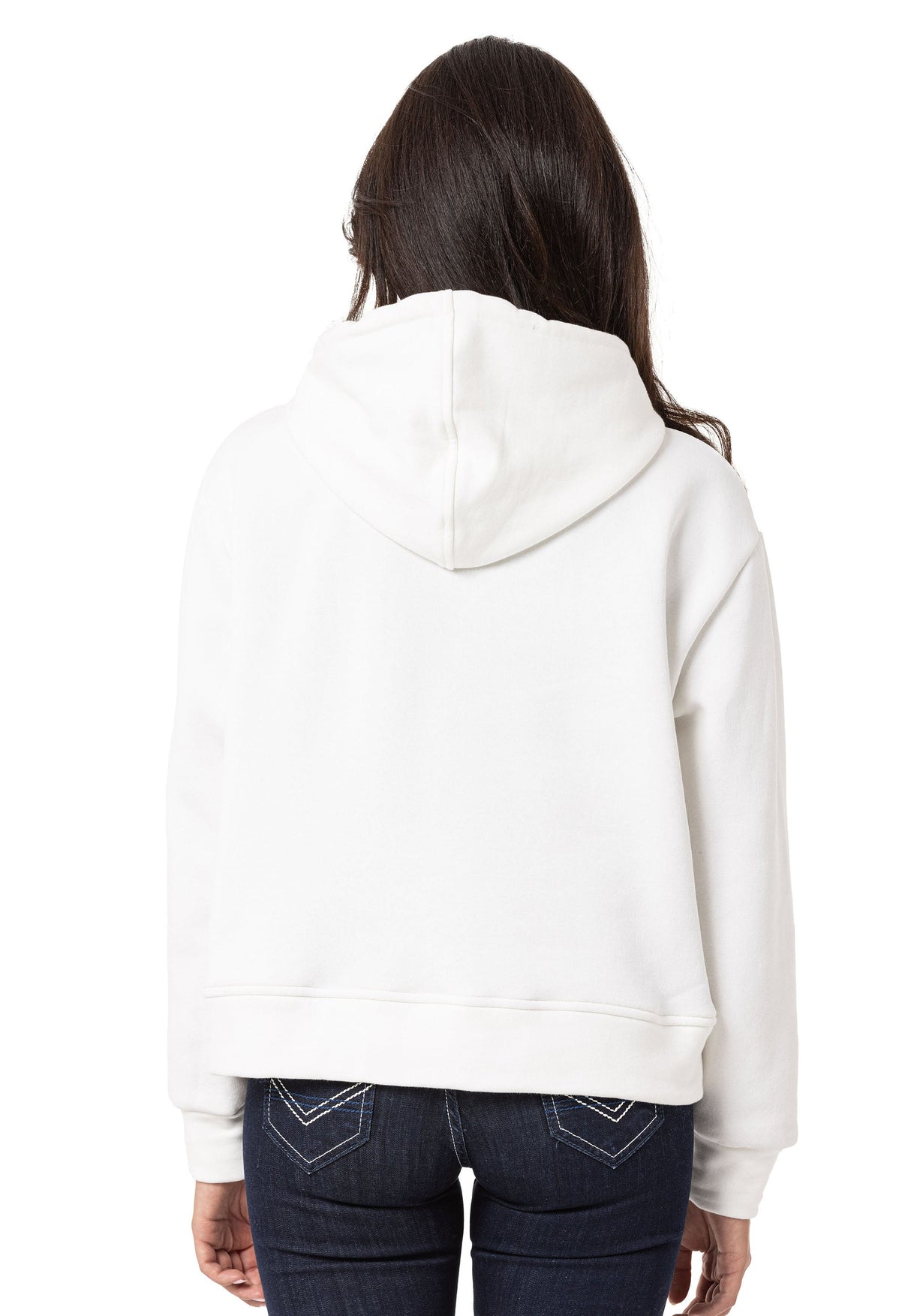 WL351 Women's hooded sweatshirt with trendy rhinestone brand embroidery