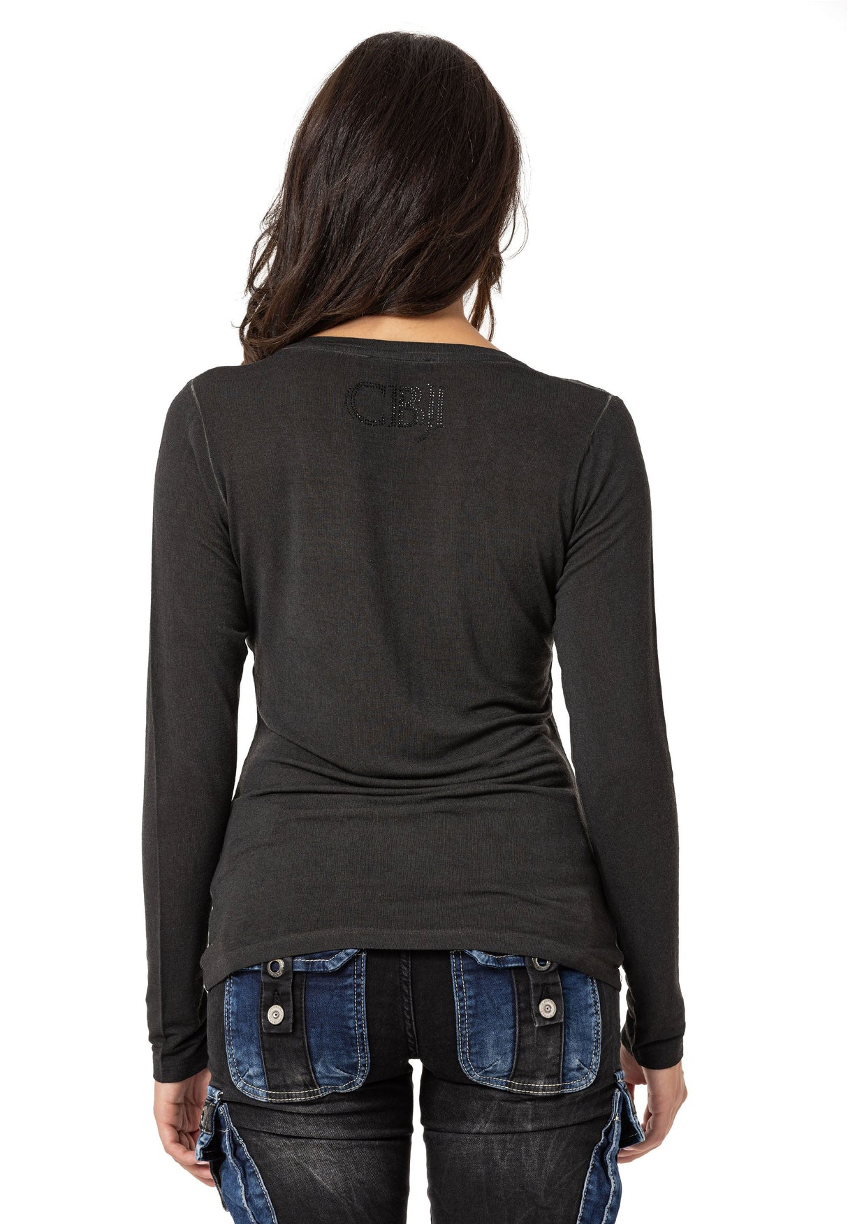 WL355 Women's Long Sleeve Basic Shirt with Wash Effect