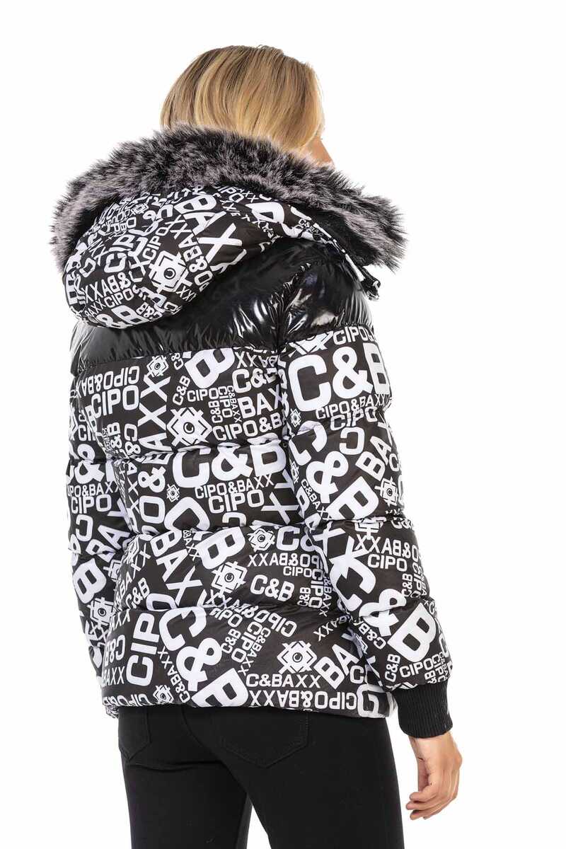 WM129 Women's winter jacket with fashionable all-over print