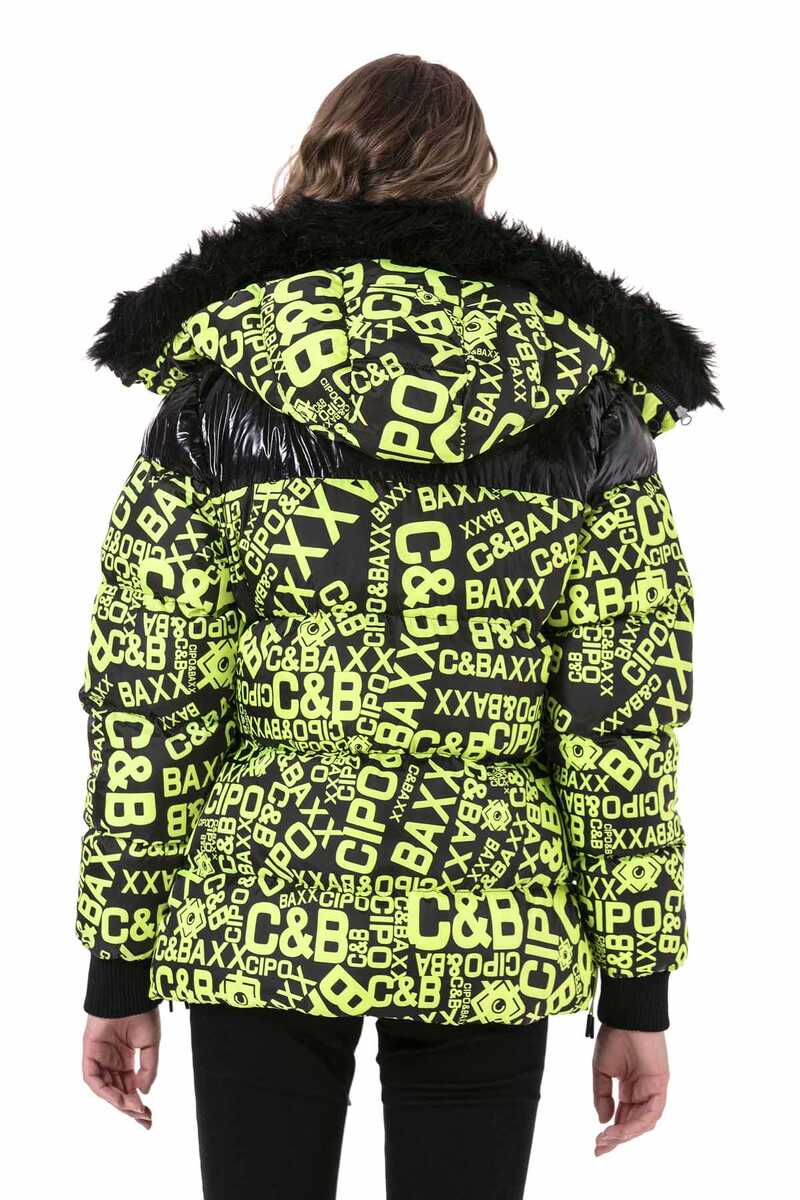 WM129 Women's winter jacket with fashionable all-over print