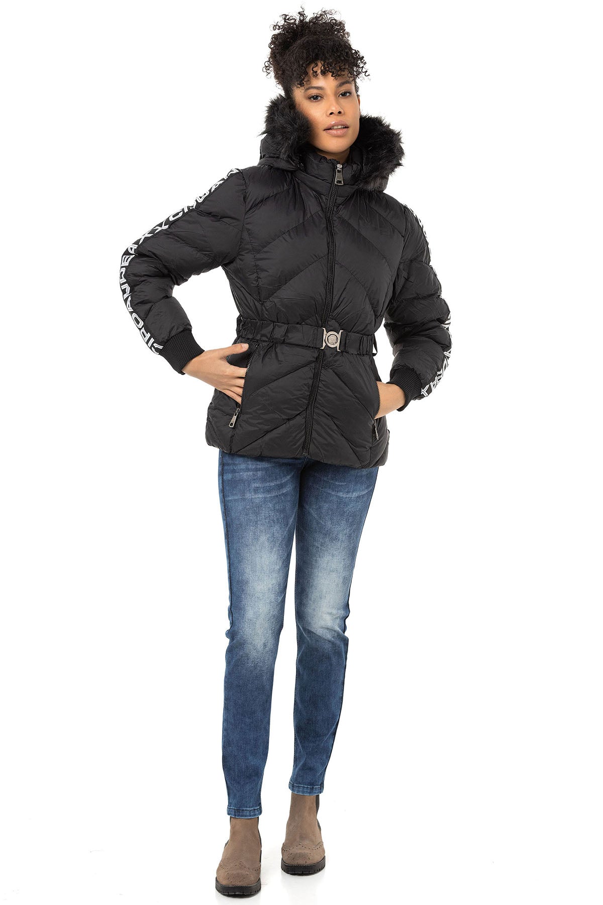 WM133 Women's Winter Jacket with Belt