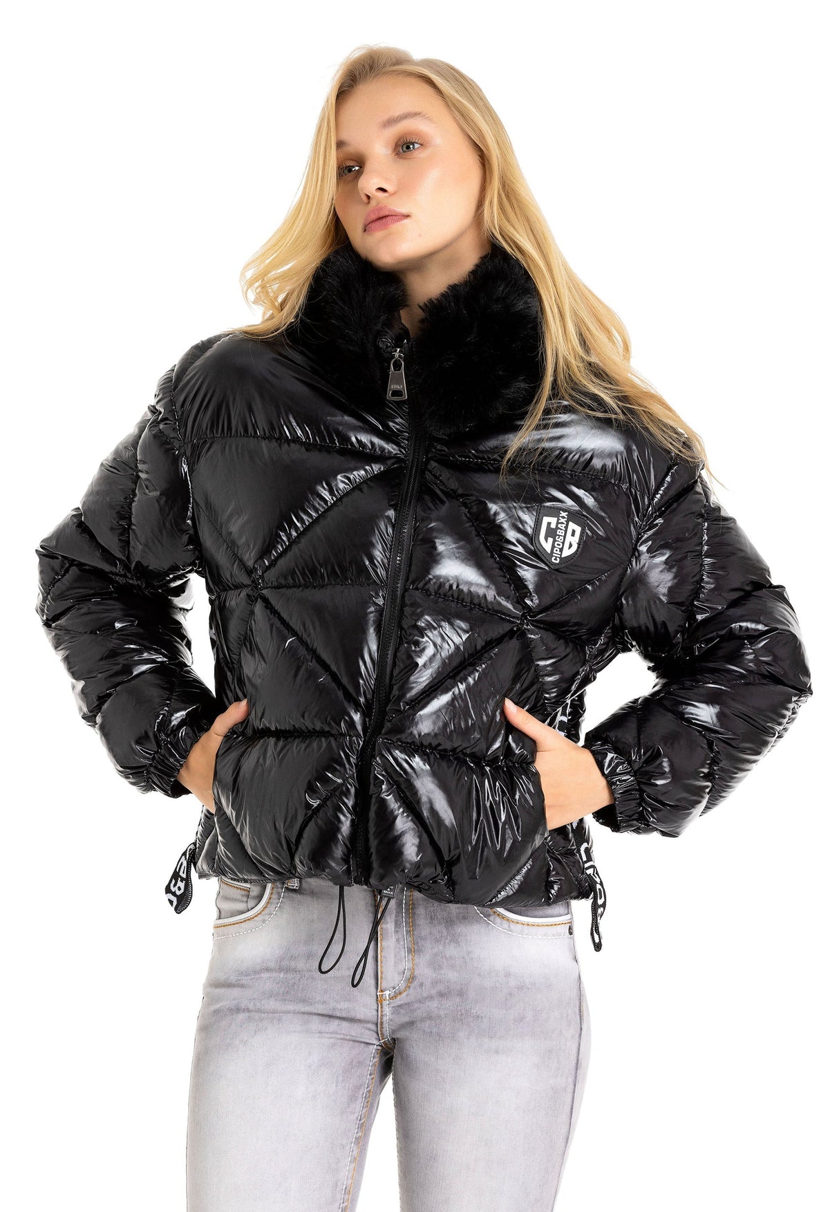 WM134 Women's Winter Jacket with Faux Fur Collar