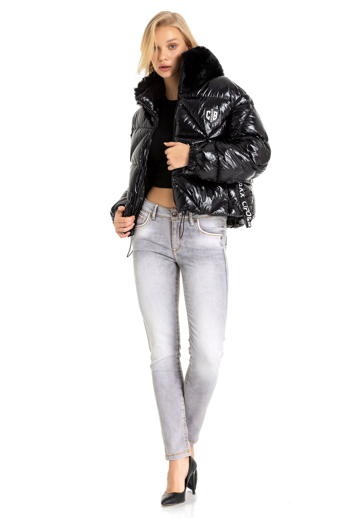 WM134 Women's Winter Jacket with Faux Fur Collar