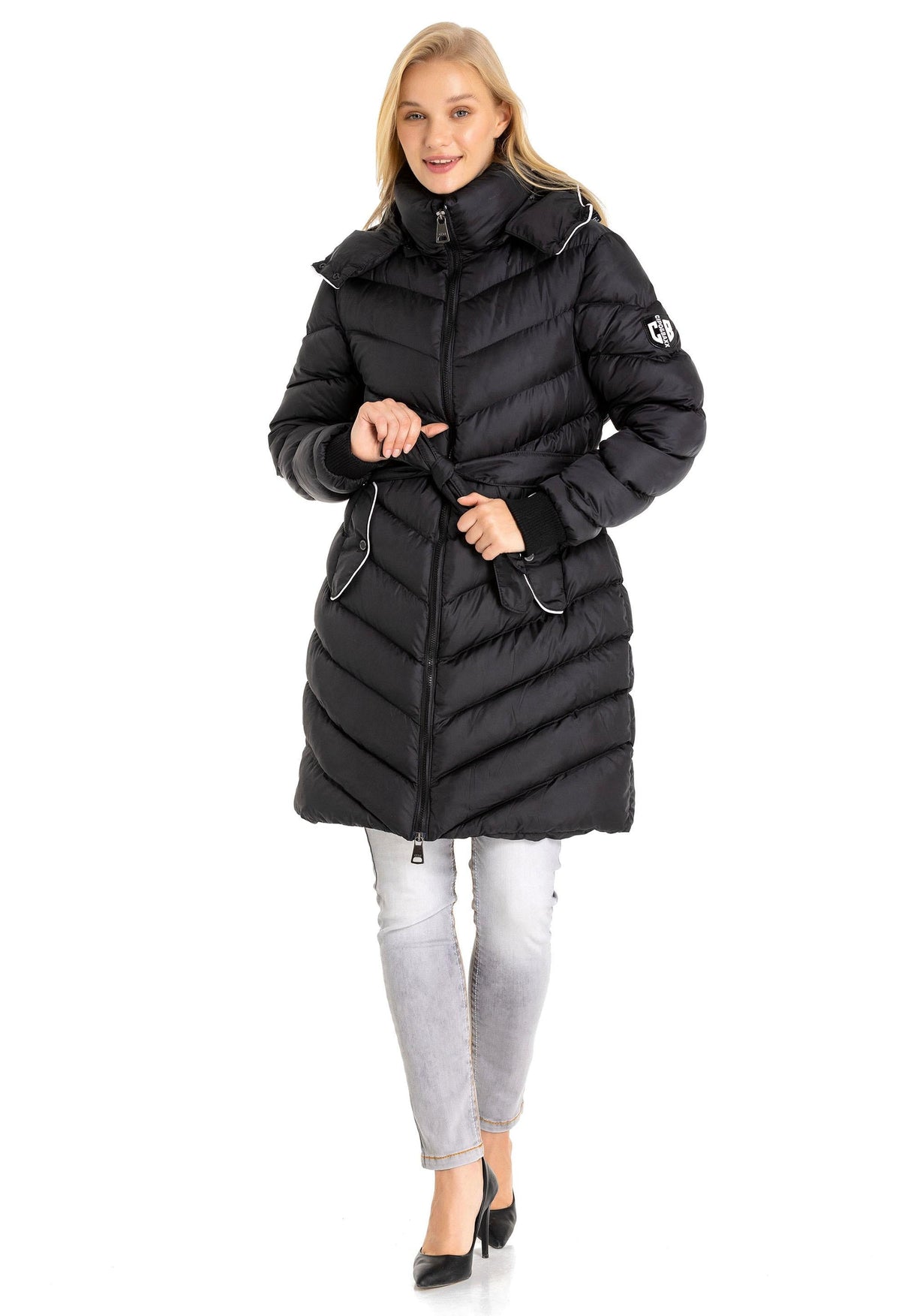 WM135 Women's Winter Jacket Quilted Coat with Detachable Hood