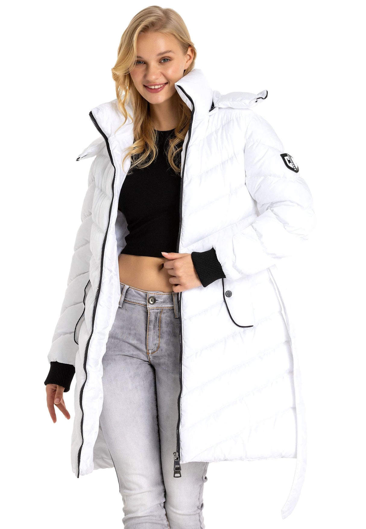 WM135 Women's Winter Jacket Quilted Coat with Detachable Hood