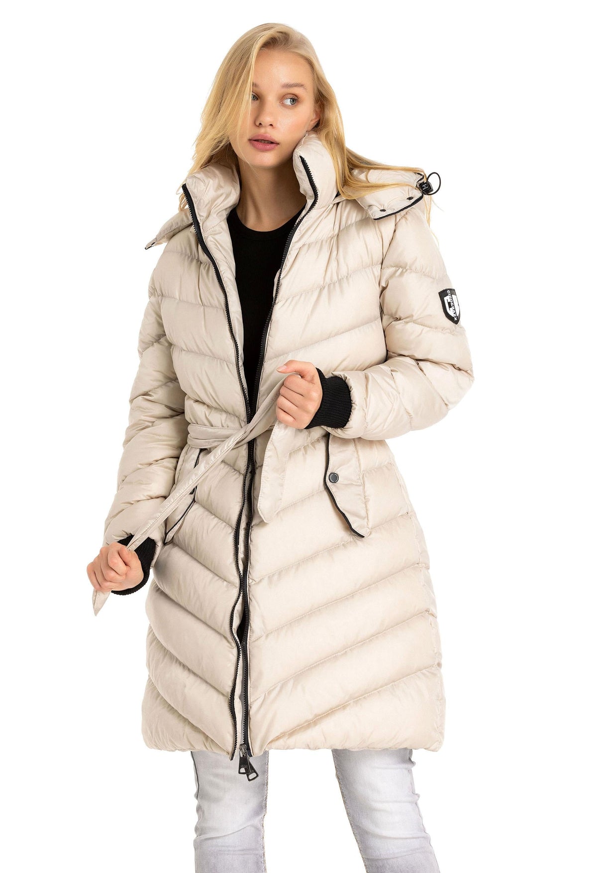 WM135 Women's Winter Jacket Quilted Coat with Detachable Hood
