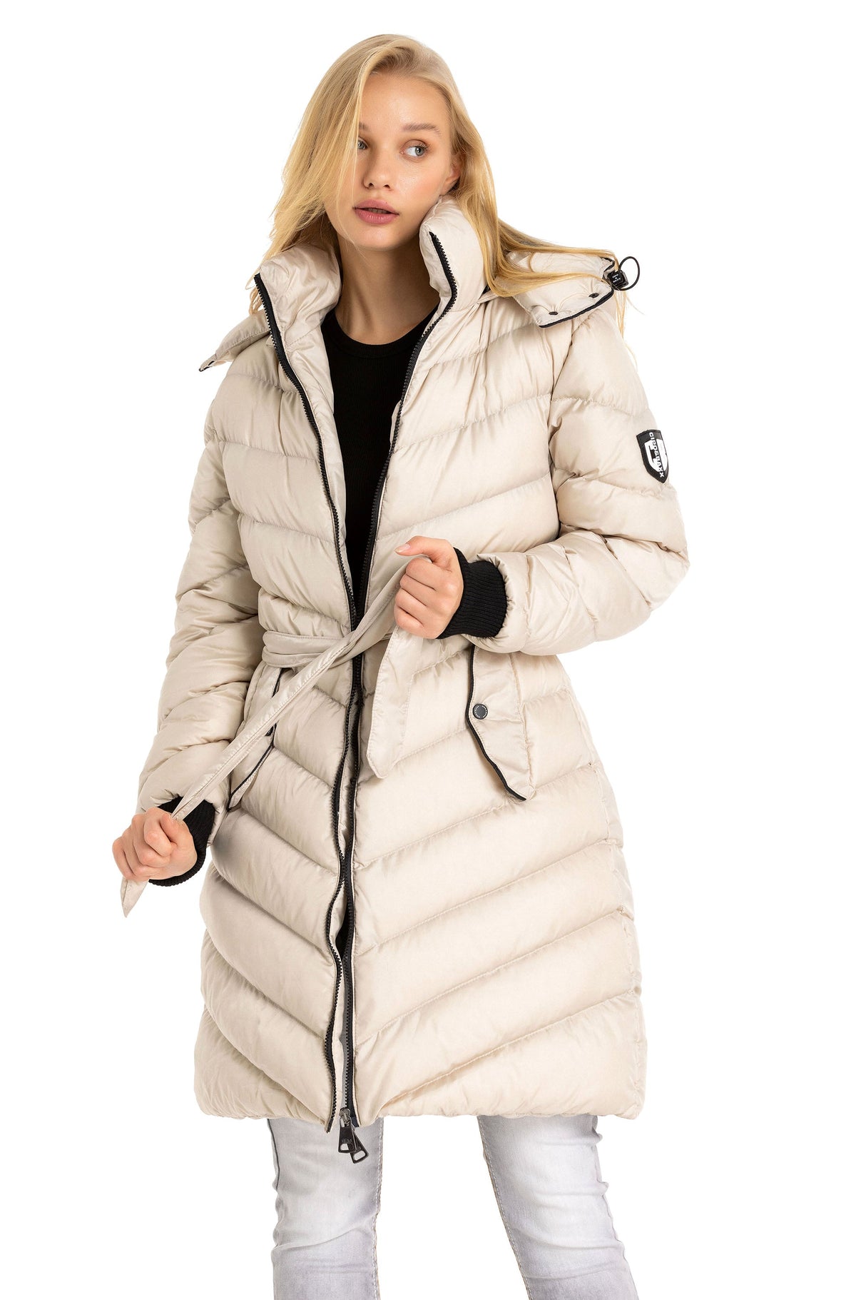 WM135 Women's Winter Jacket Quilted Coat with Detachable Hood