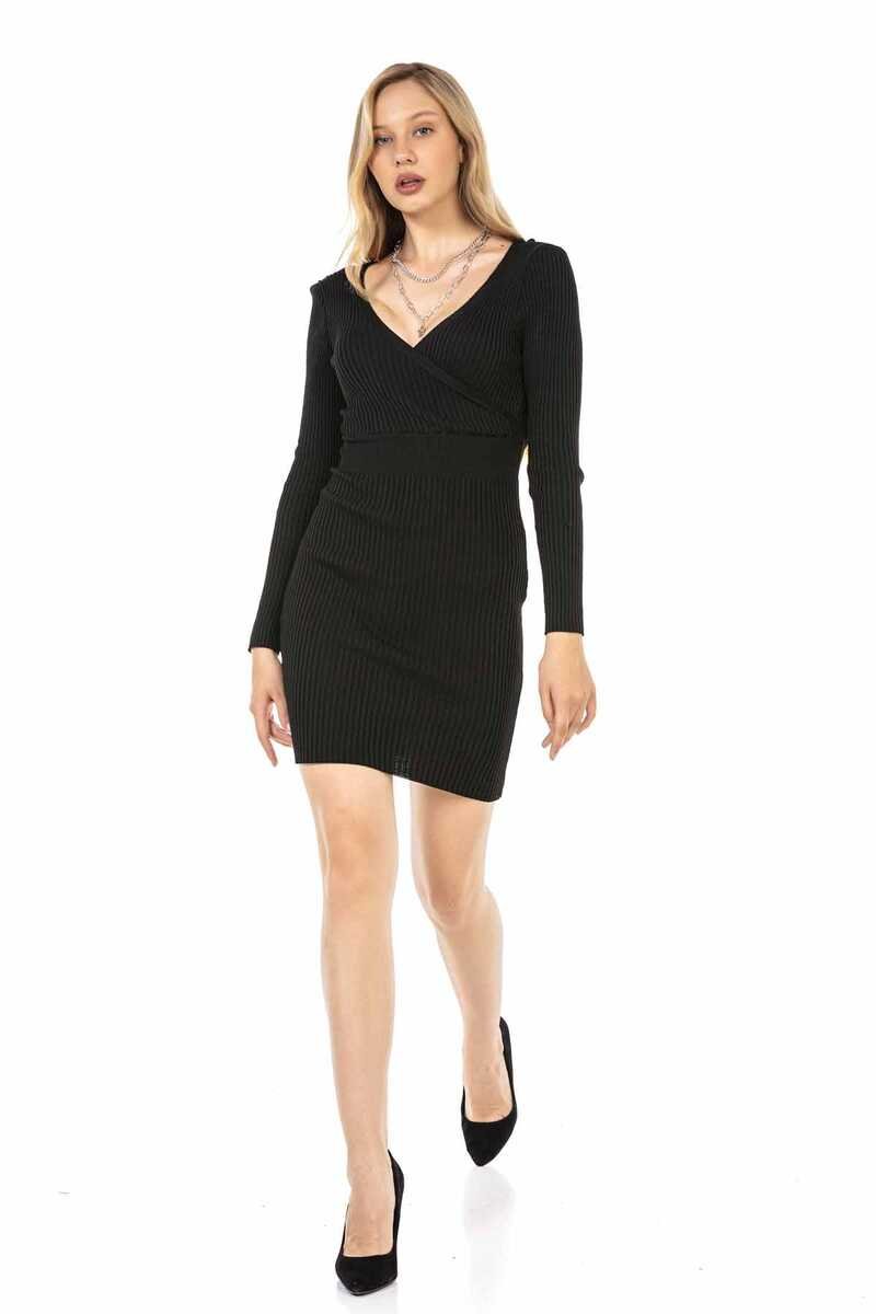 WP222 Women's jersey dress with double V-neck