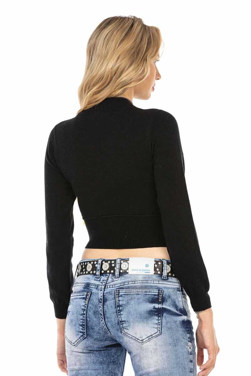 WP233 Women's Sweater, Knit Sweater in a Cropped Cut