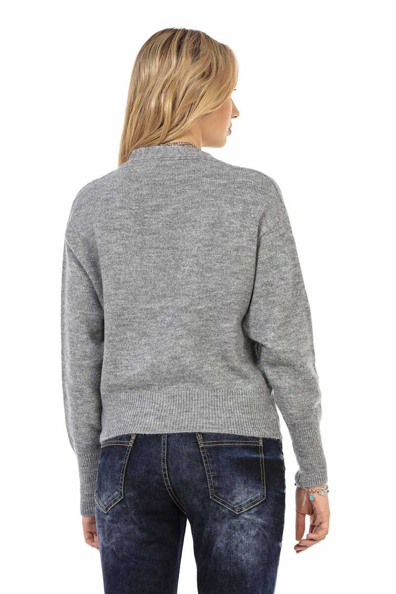 WP235 Women's Sweater Cardigan with Deep V-Neck