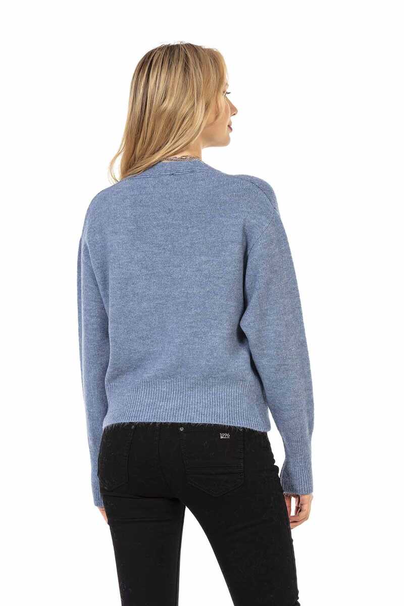 WP235 Women's Sweater Cardigan with Deep V-Neck