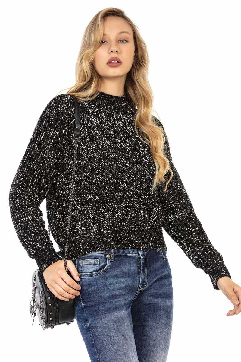WP237 Women's Sweater Knit Sweater in Melange Design