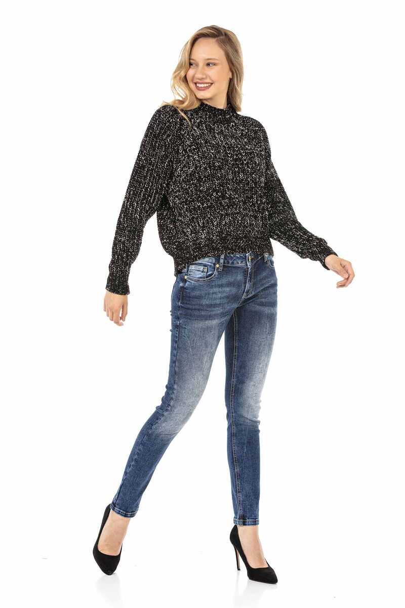 WP237 Women's Sweater Knit Sweater in Melange Design