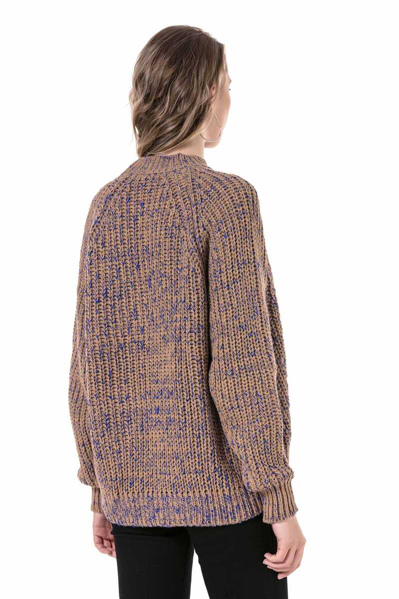 WP237 Women's Sweater Knit Sweater in Melange Design
