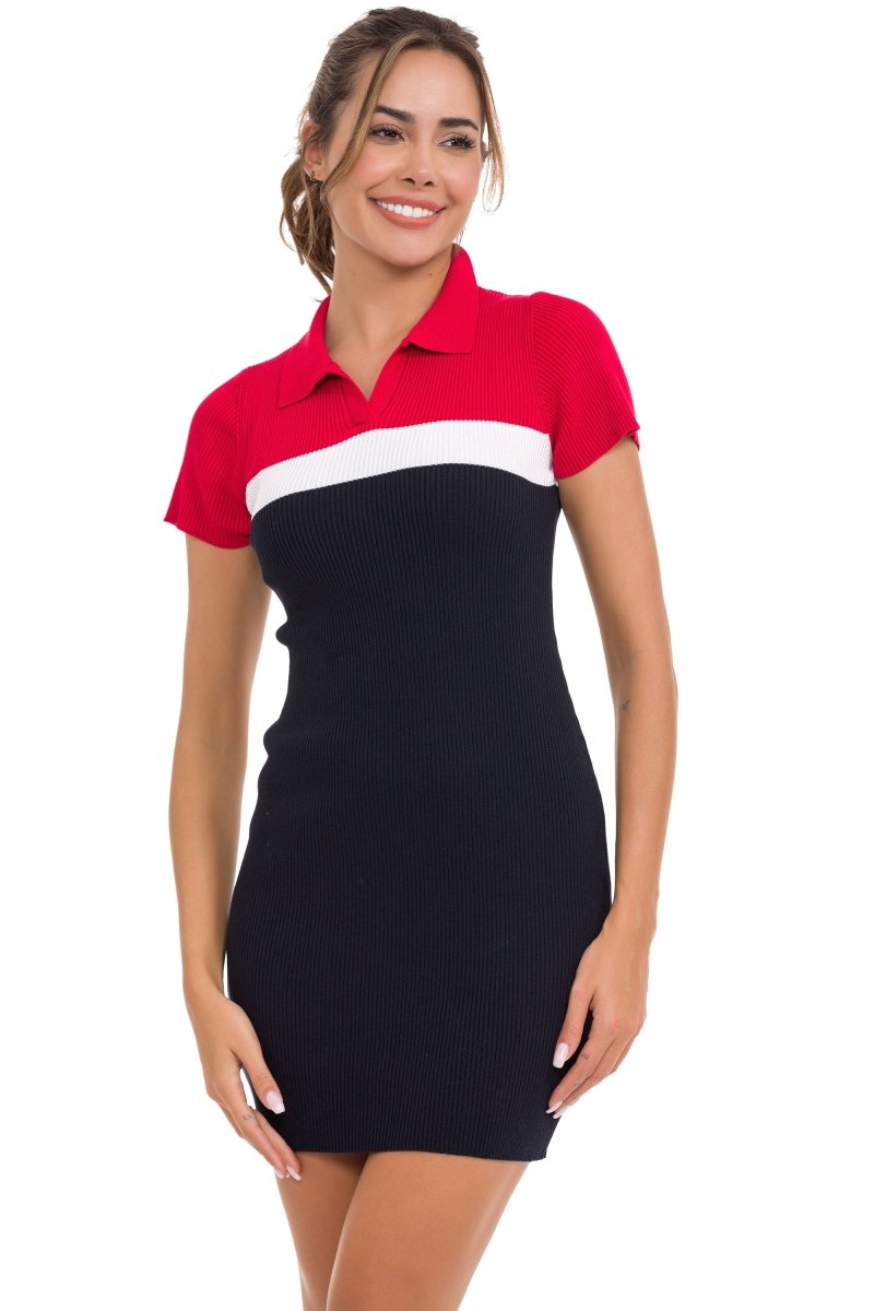 WP256 Women's striped knit dress
