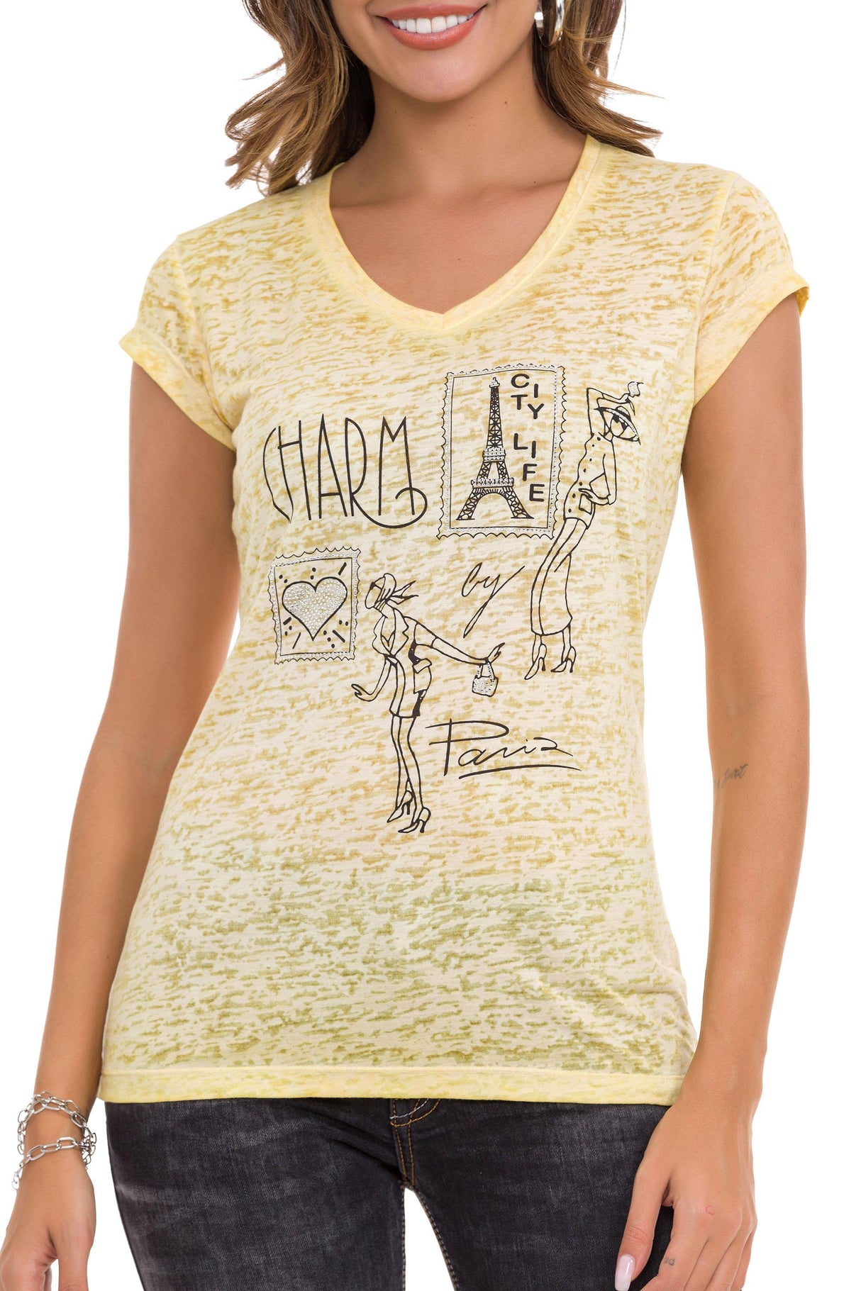 WT344 Women's T-shirt with eye-catching print