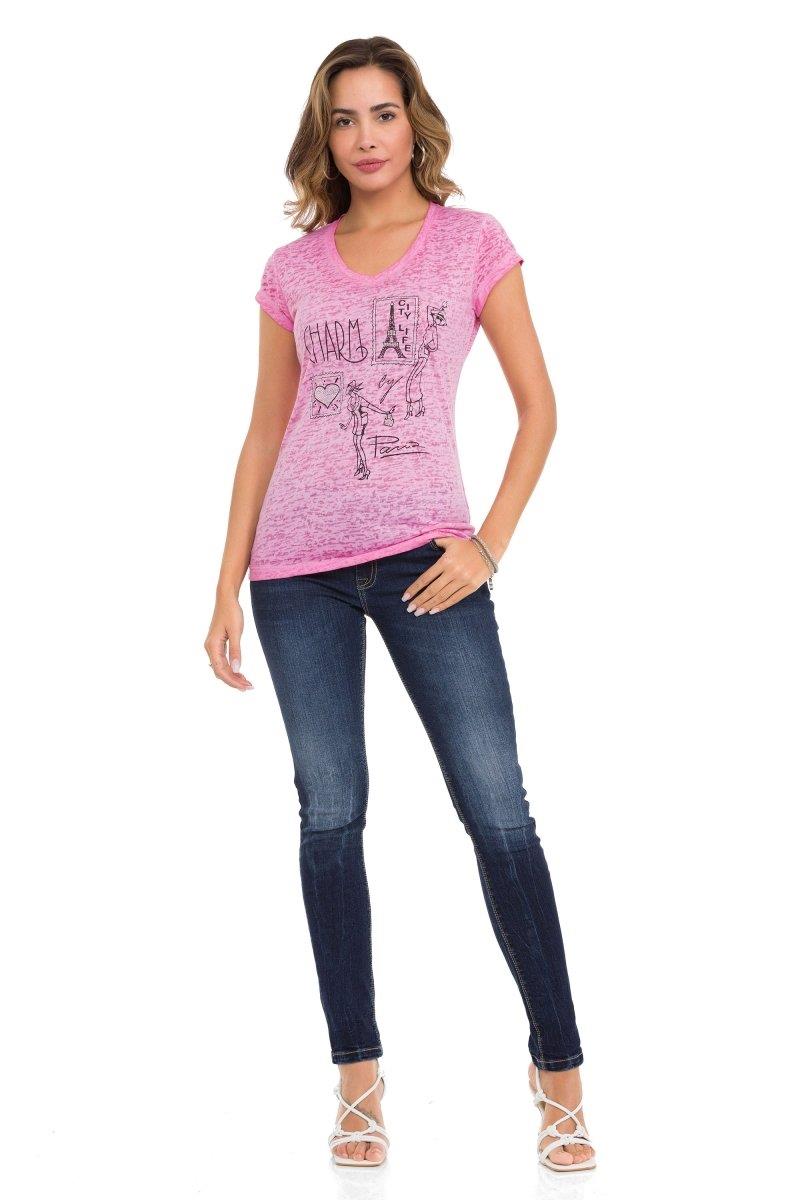 WT344 Women's T-shirt with eye-catching print