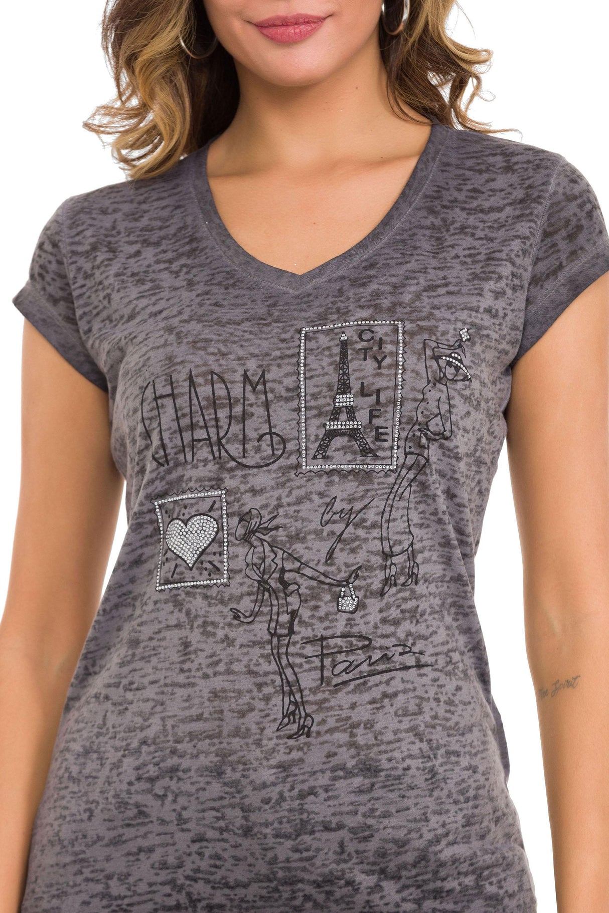 WT344 Women's T-shirt with eye-catching print