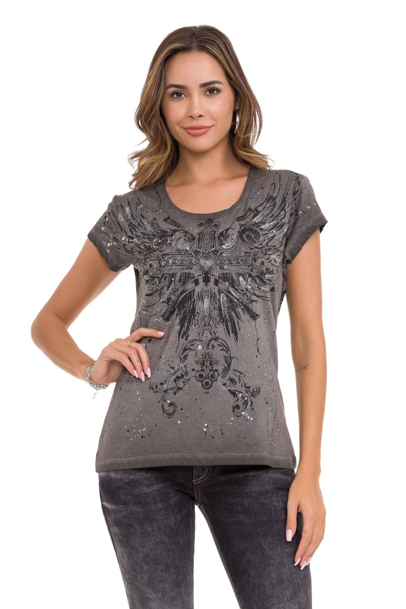 WT345 Women's T-shirt with fashionable front print