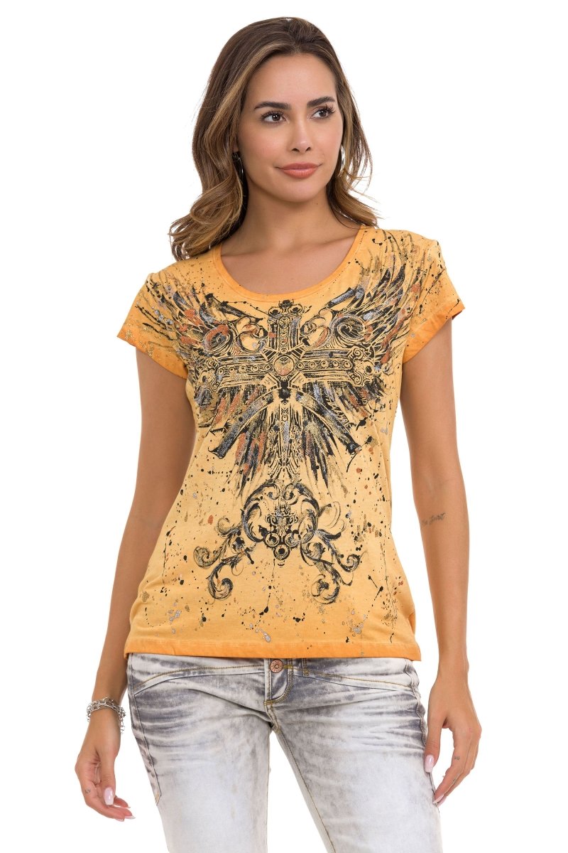 WT345 Women's T-shirt with fashionable front print