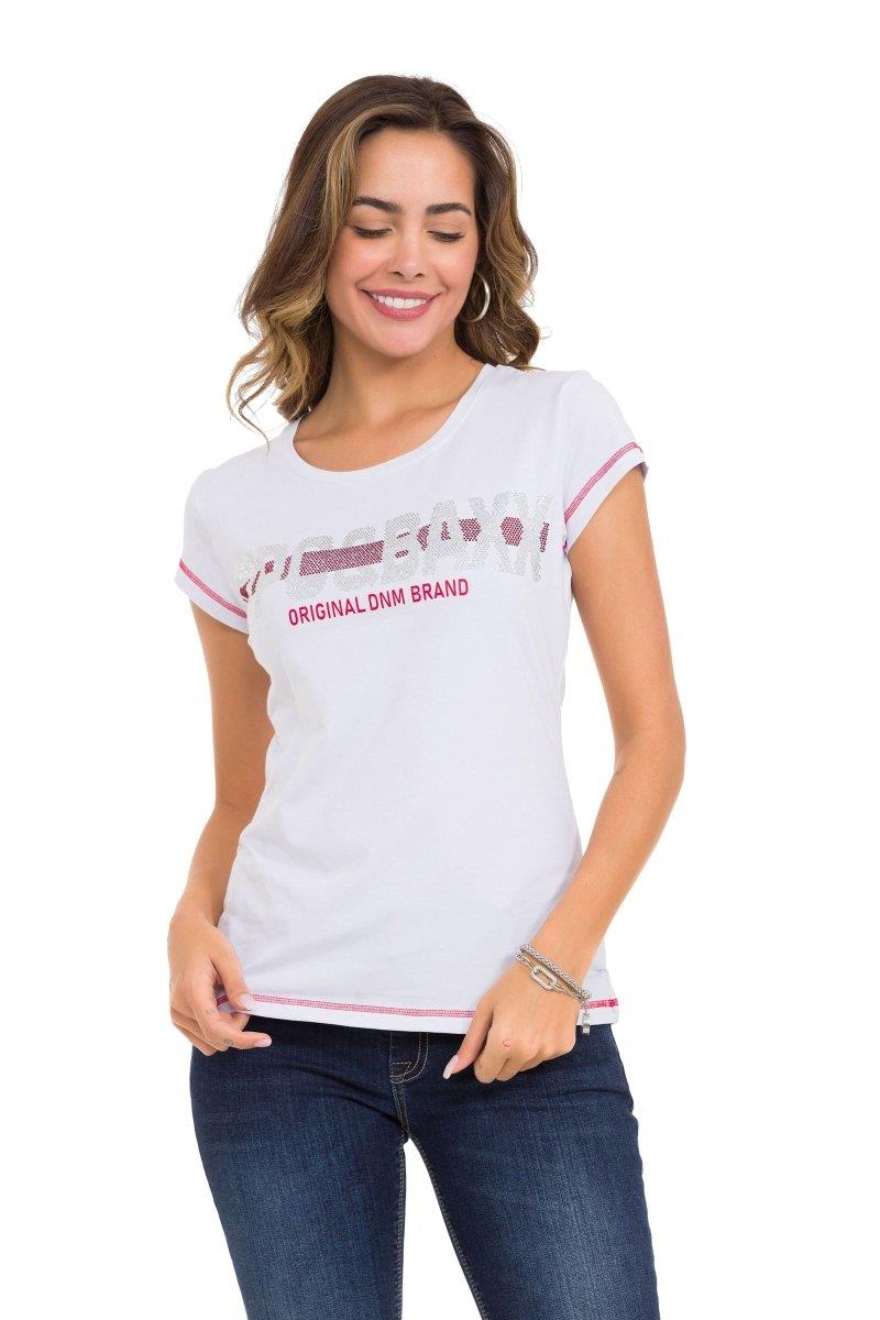 WT348 Women's T-shirt with shiny stone details
