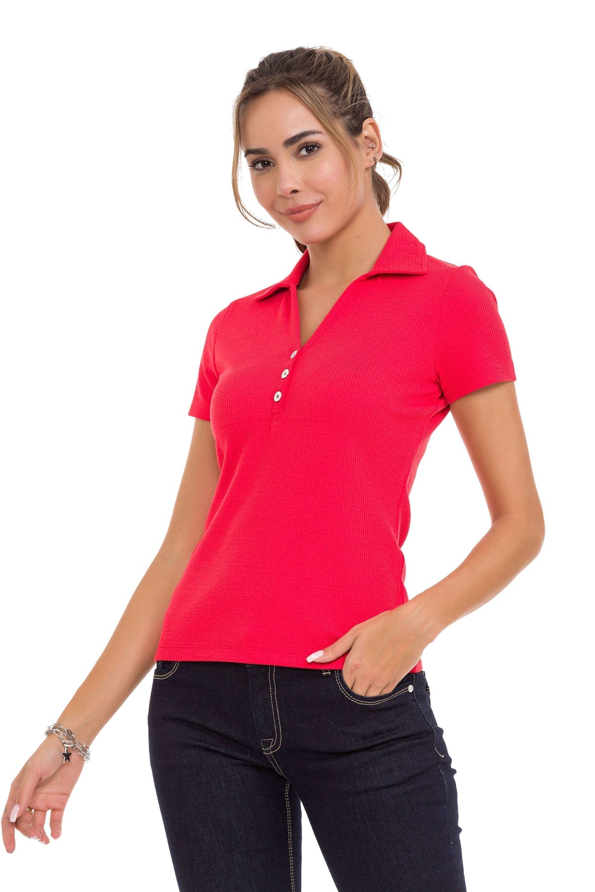 WT361 Women's T-shirt with classic polo collar