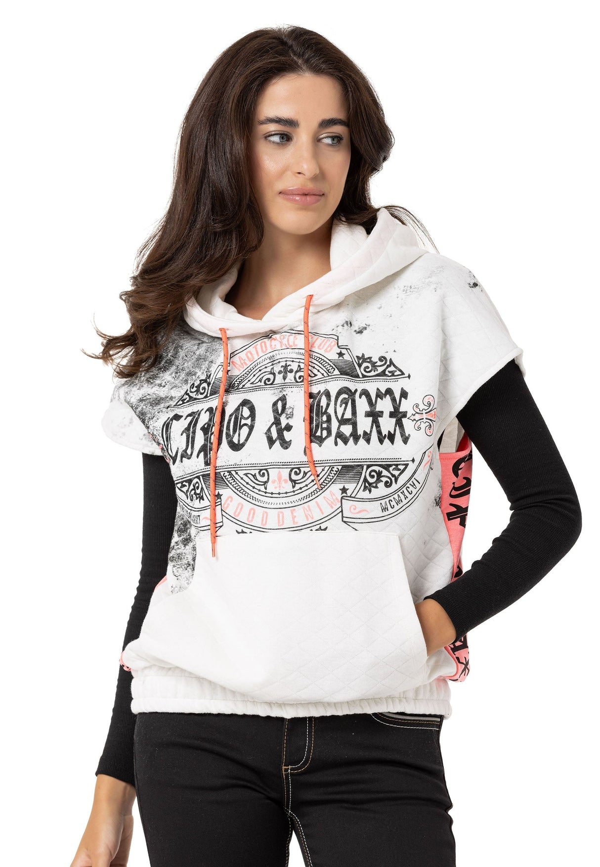 WT374 Women's T-Shirt Zero Sleeve Hooded