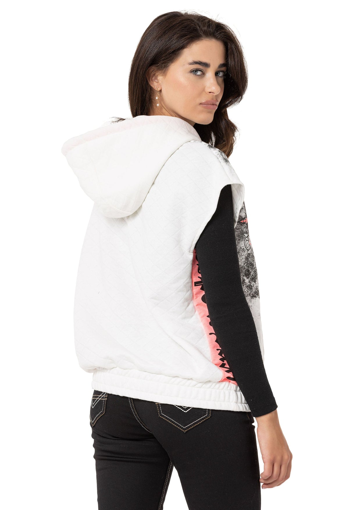WT374 Women's T-Shirt Zero Sleeve Hooded