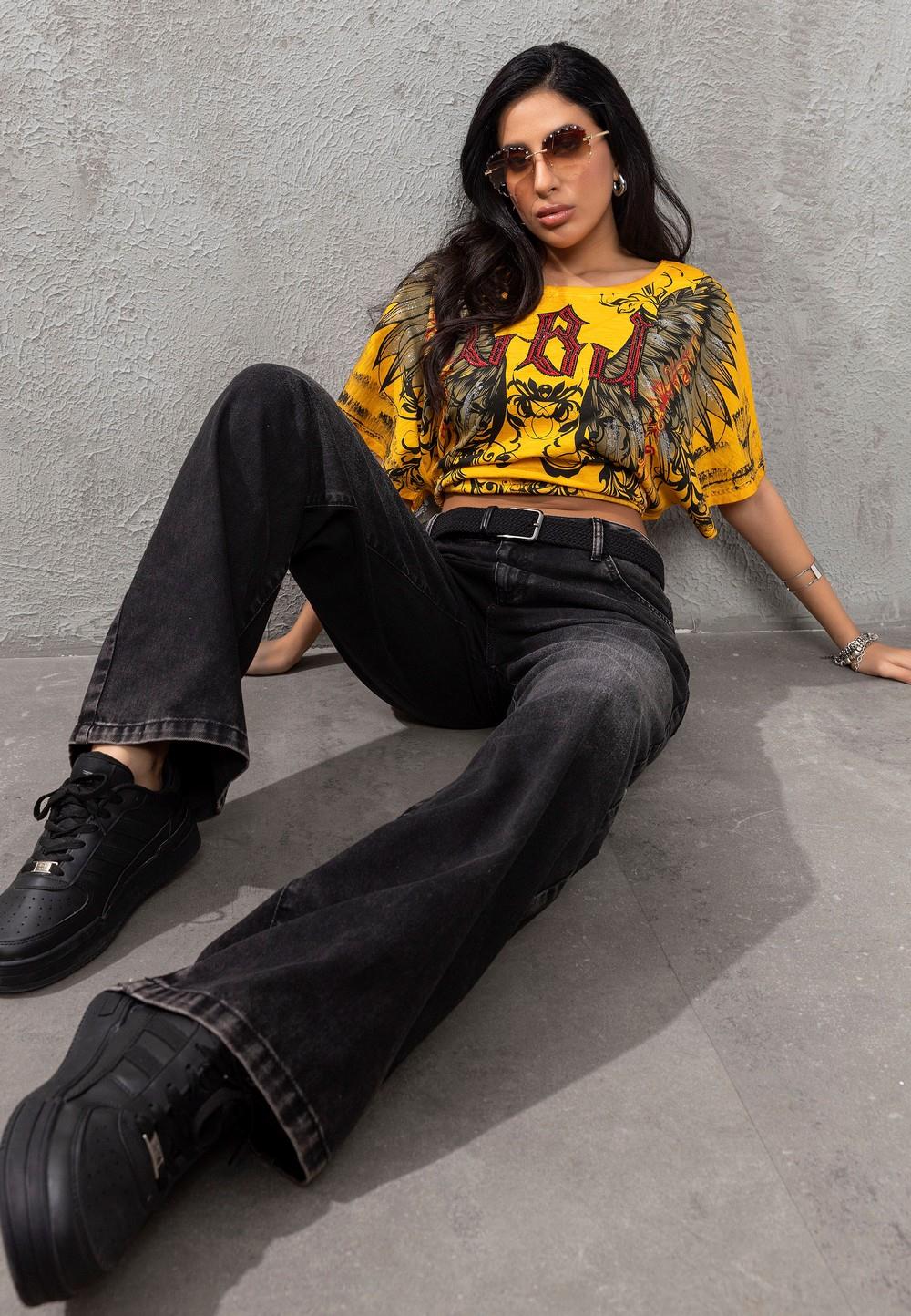 WT377 Women's T-shirt with large print