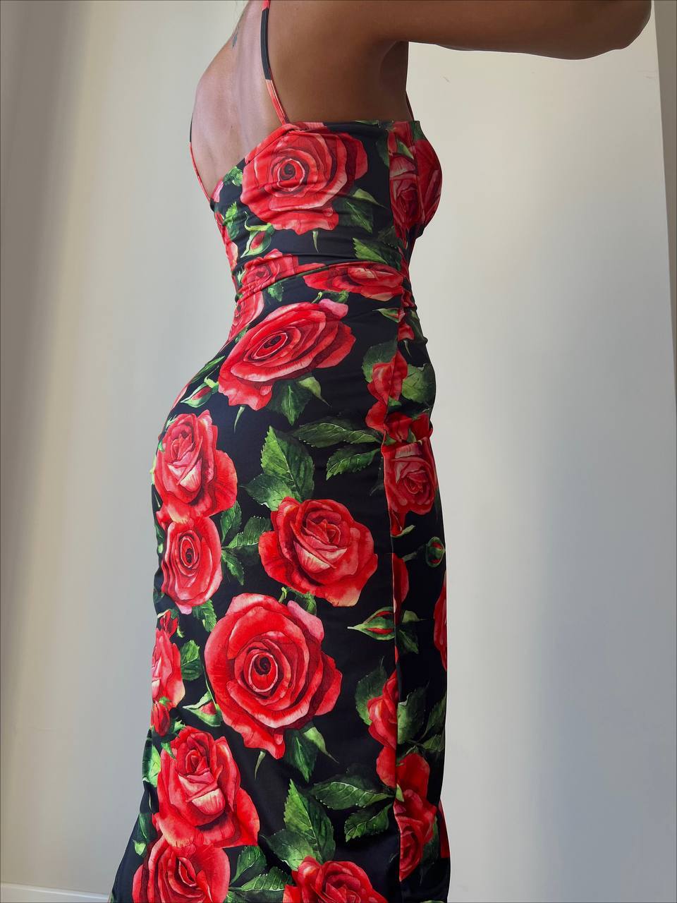 WY166 Summer dress with high leg cut