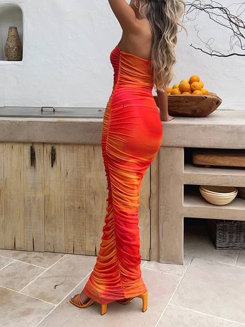 WY171 fitted long summer dress