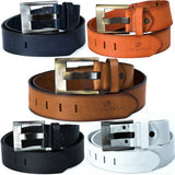 C-2163 Men's Leather Belt Casual Style with Brand Logo