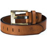 C-2163 Men's Leather Belt Casual Style with Brand Logo