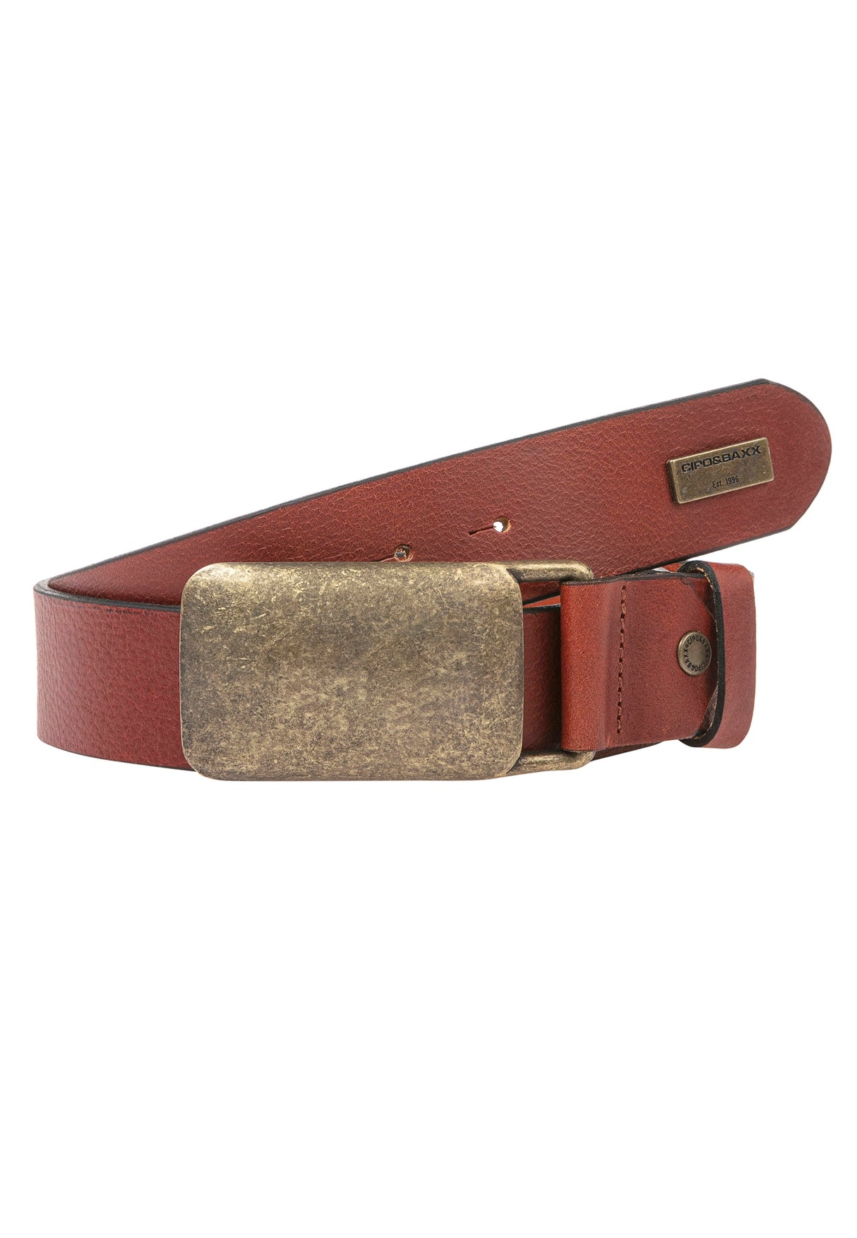CG120 Men's Leather Belt – Vintage Style with Antique Buckle