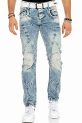 C-0894A Men's Jeans Regular Fit Used Streetwear Casual