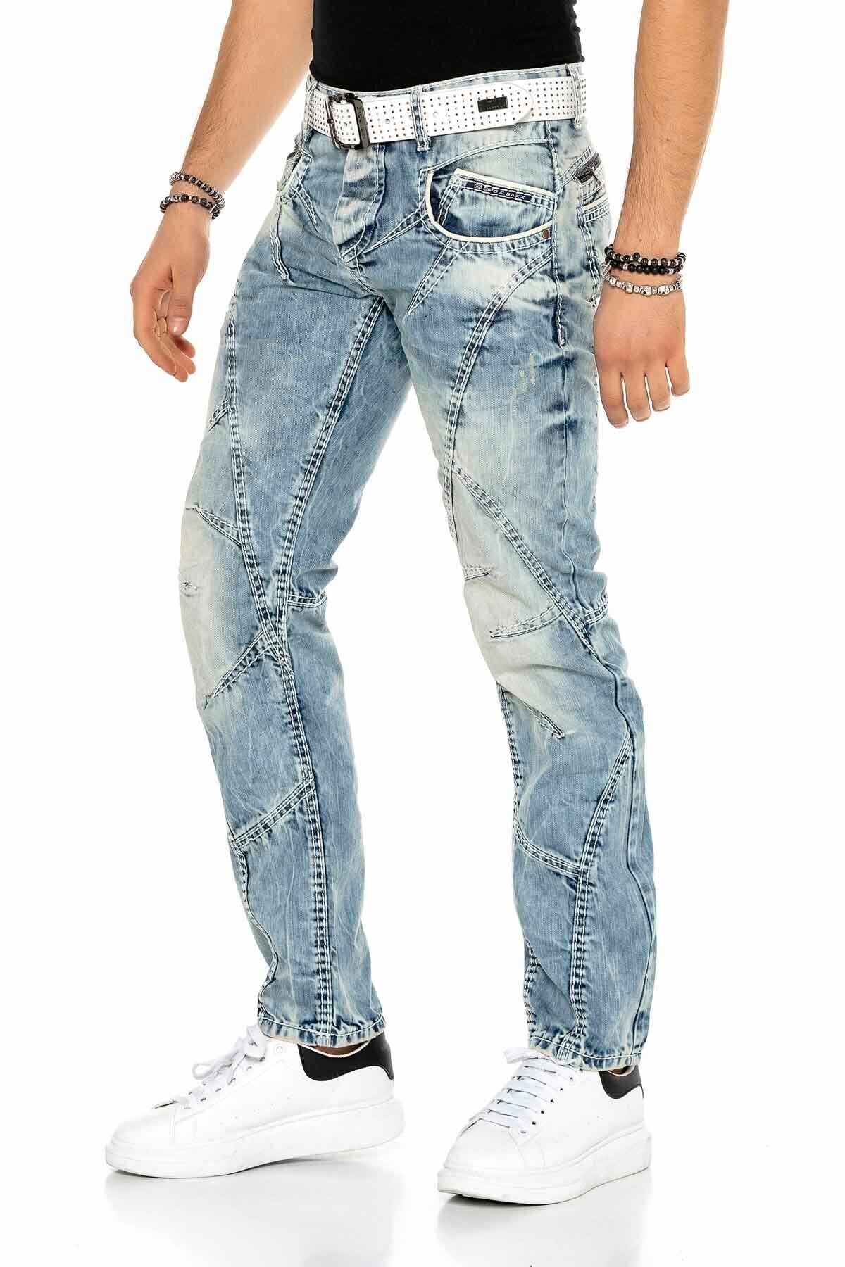 C-0894A Men's Jeans Regular Fit Used Streetwear Casual