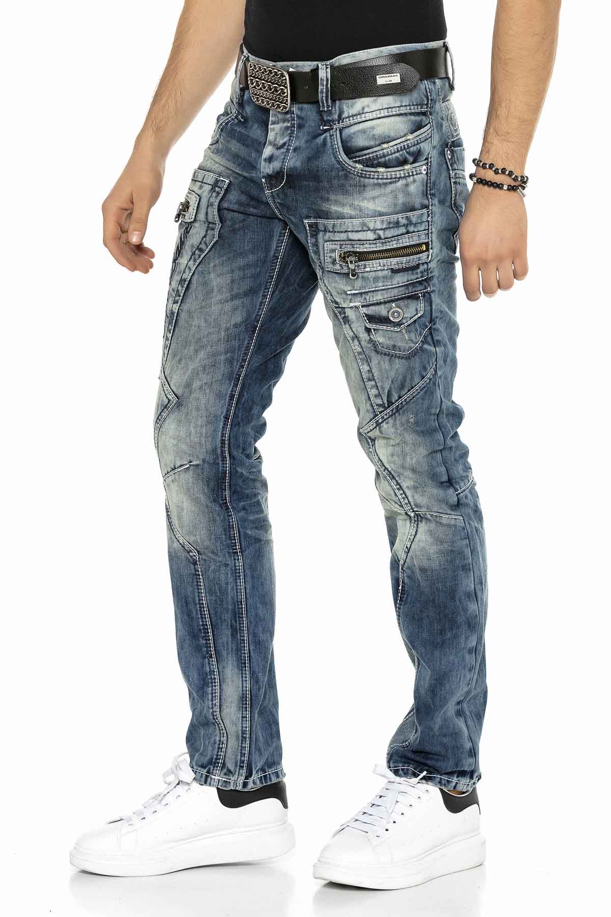 C-1178 Comfortable jeans in a casual biker style