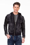 C-1290 Men's Jacket with Hood and Metal Patch on Upper Arm